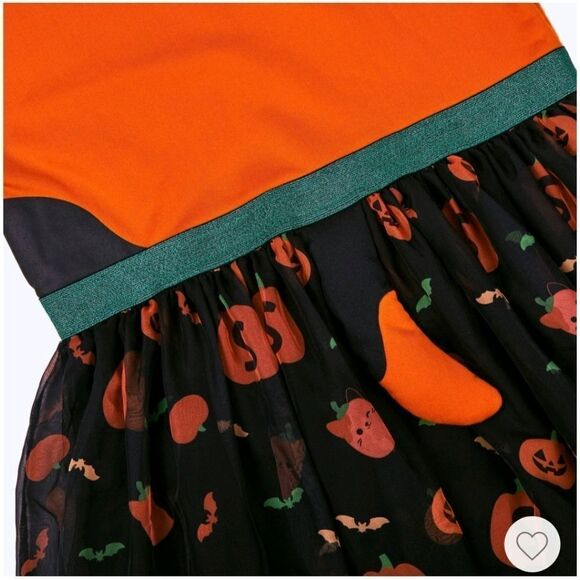 New Squishmallows Girls Kids Halloween Dress with Hood Orange Black - Picture 5 of 12